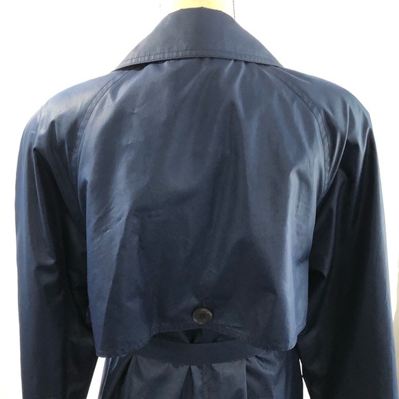 Vintage London Fog long trench coat navy blue button front 14M EUC - Picture 12 of 16